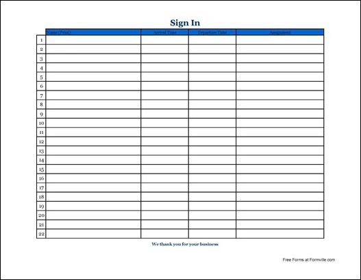 Printable Sign In Sheet | Visitor, Class, and Meeting Sign In Sheets Printable Sign In Sheet | Visitor, Class, and Meeting Sign In Sheets