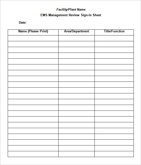 Printable Sign In Sheet | Visitor, Class, and Meeting Sign In Sheets Printable Sign In Sheet | Visitor, Class, and Meeting Sign In Sheets