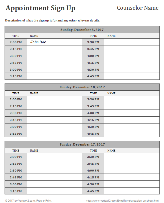 Potluck Sign Up Sheets for Excel and Google Sheets Potluck Sign Up Sheets for Excel and Google Sheets