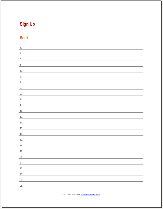 Sign Up Sheets Potluck Sign Up Sheet Sign Up Sheets Potluck Sign Up Sheet