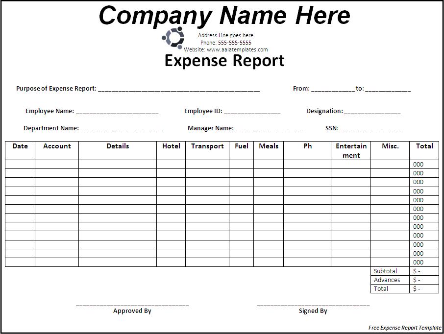 simple expense report template simple expense report template