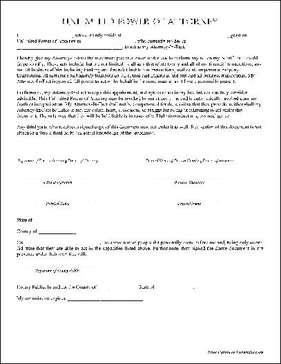 sample power of attorney template sample power of attorney template