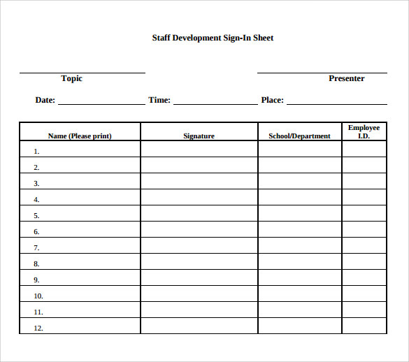 Employee Sign In Sheet Template 11+ Free PDF Documents Download Employee Sign In Sheet Template 11+ Free PDF Documents Download