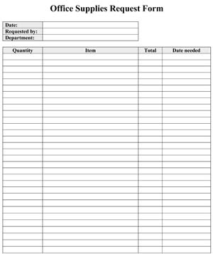 Office Supplies Request Form Template Office Supplies Request Form Template