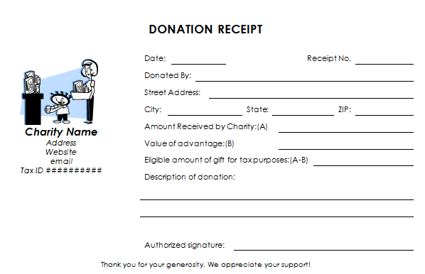Tax Deductible Donation Receipt Template Tax Deductible Donation Receipt Template