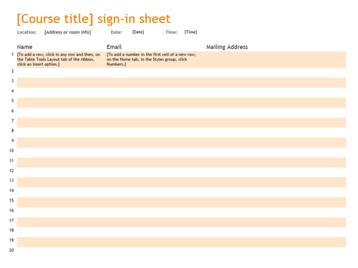 Printable Sign In Sheet | Visitor, Class, and Meeting Sign In Sheets Printable Sign In Sheet | Visitor, Class, and Meeting Sign In Sheets