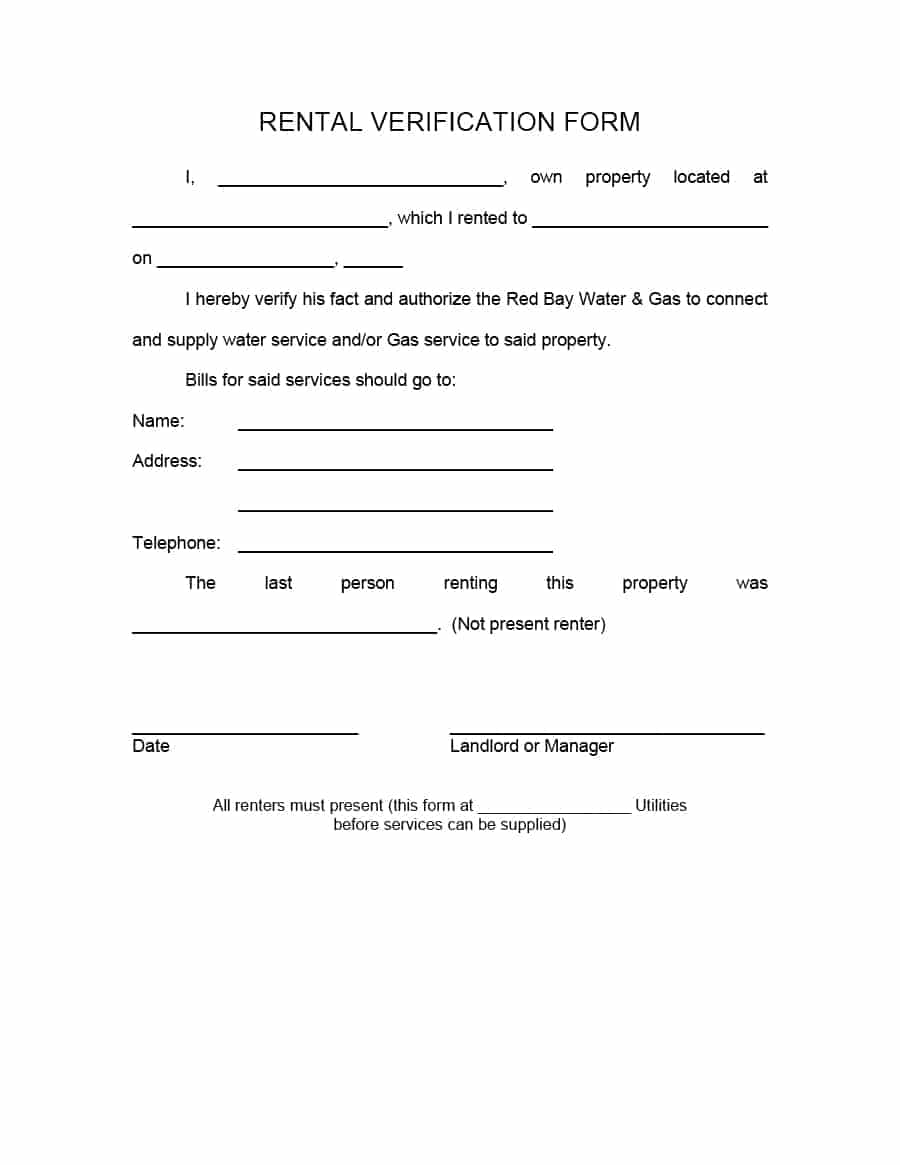 29 Rental Verification Forms (for Landlord or Tenant) Template 29 Rental Verification Forms (for Landlord or Tenant) Template