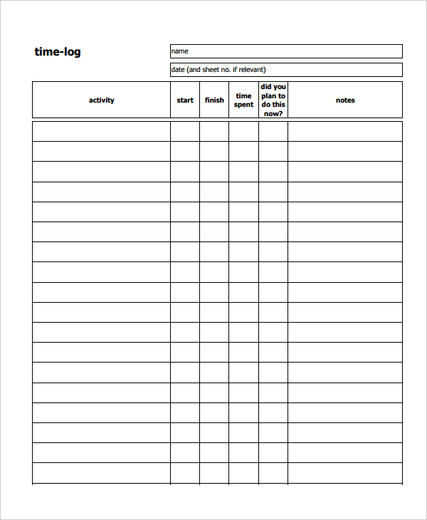 11+ Time Log Templates PDF, Word, Excel | Free & Premium Templates 11+ Time Log Templates PDF, Word, Excel | Free & Premium Templates