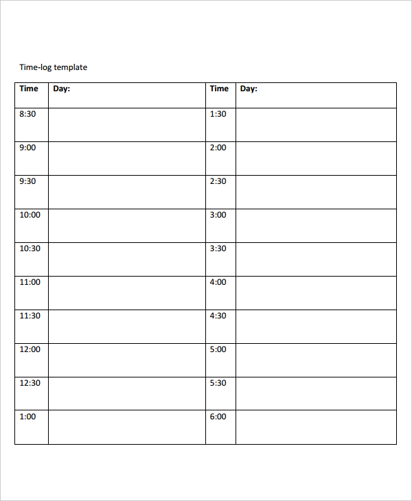 11+ Time Log Templates PDF, Word, Excel | Free & Premium Templates 11+ Time Log Templates PDF, Word, Excel | Free & Premium Templates