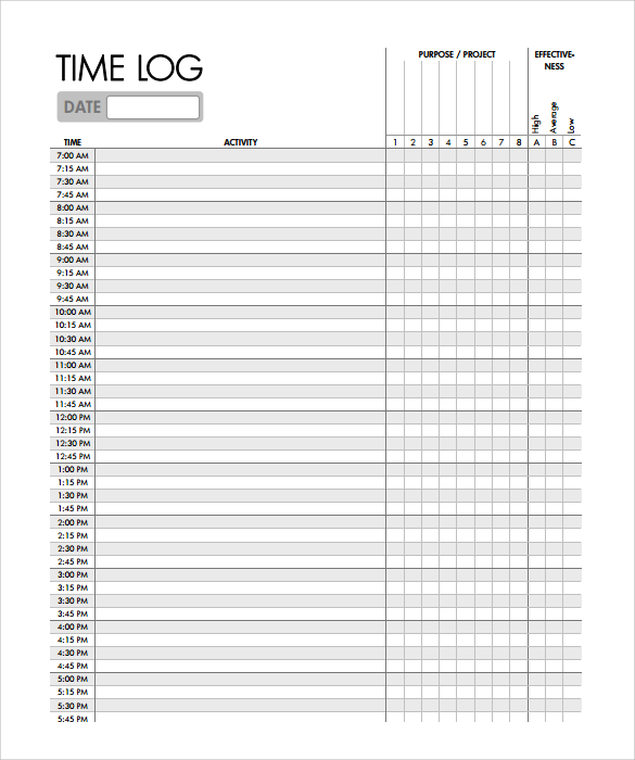 11+ Time Log Templates – PDF, Word | Sample Templates 11+ Time Log Templates – PDF, Word | Sample Templates