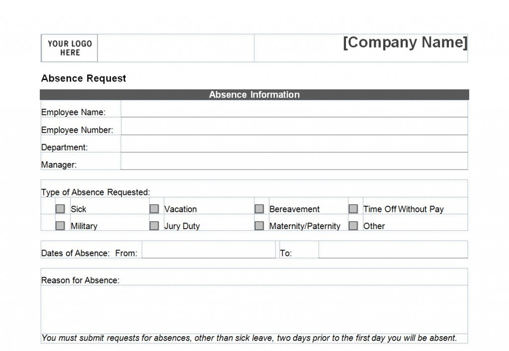 24 Time Off Request Forms to Download | Sample Templates 24 Time Off Request Forms to Download | Sample Templates
