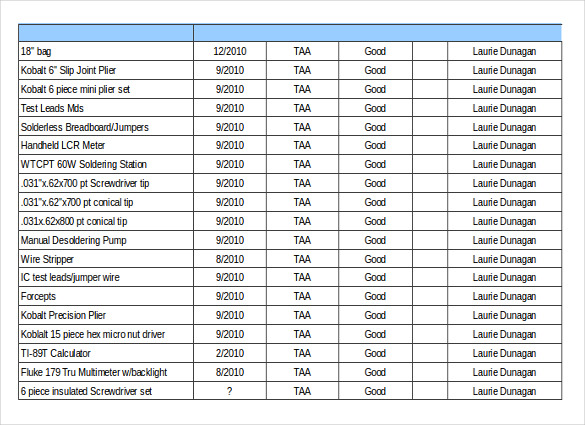 16+ Tool Inventory Templates – Free Sample, Example, Format 16+ Tool Inventory Templates – Free Sample, Example, Format