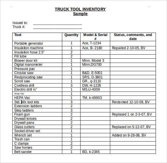 16+ Tool Inventory Templates – Free Sample, Example, Format 16+ Tool Inventory Templates – Free Sample, Example, Format
