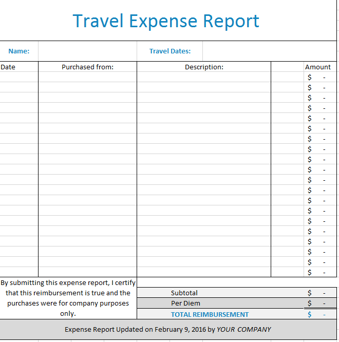 Download Travel Expense Report Template | Excel | PDF | RTF | Word Download Travel Expense Report Template | Excel | PDF | RTF | Word