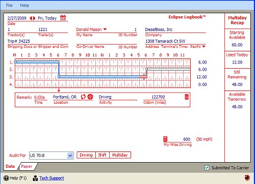 Noon to Noon Drivers Daily Log Book Noon to Noon Drivers Daily Log Book