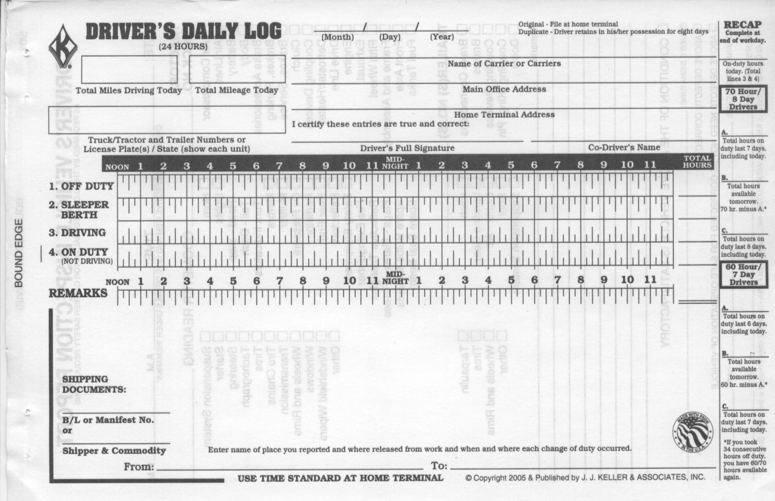 Truck Driver Log Book Template | Business Templates Truck Driver Log Book Template | Business Templates