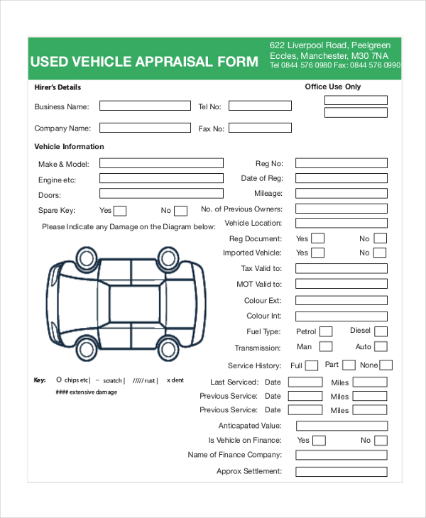 7+ Sample Vehicle Appraisal Forms Sample, Example, Format 7+ Sample Vehicle Appraisal Forms Sample, Example, Format