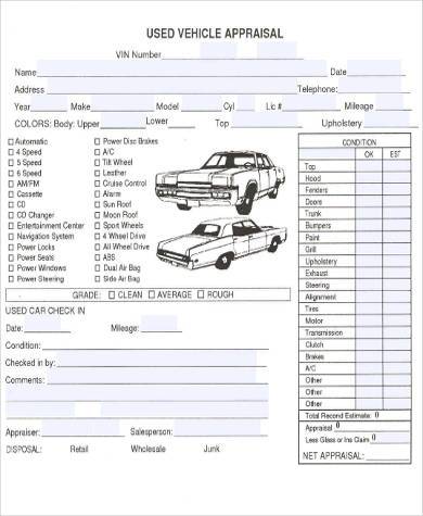 Car Appraisal Form Samples 8+ Free Documents in Word, PDF Car Appraisal Form Samples 8+ Free Documents in Word, PDF