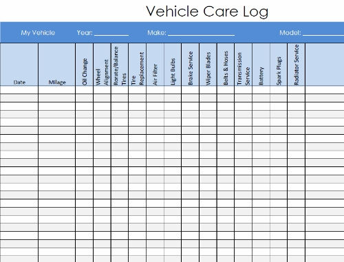 Vehicle Maintenance and Service Log PDF Template Vehicle Maintenance and Service Log PDF Template