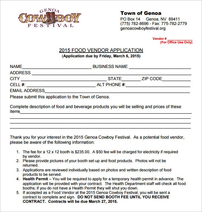 vendor application form template 10 vendor application templates vendor application form template 10 vendor application templates