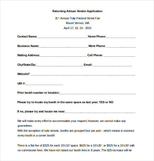 vendor registration form template vendor application template 12 vendor registration form template vendor application template 12