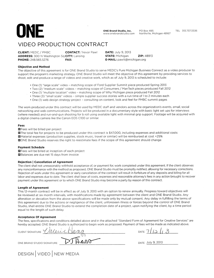 production services agreement template video production contract 6 production services agreement template video production contract 6