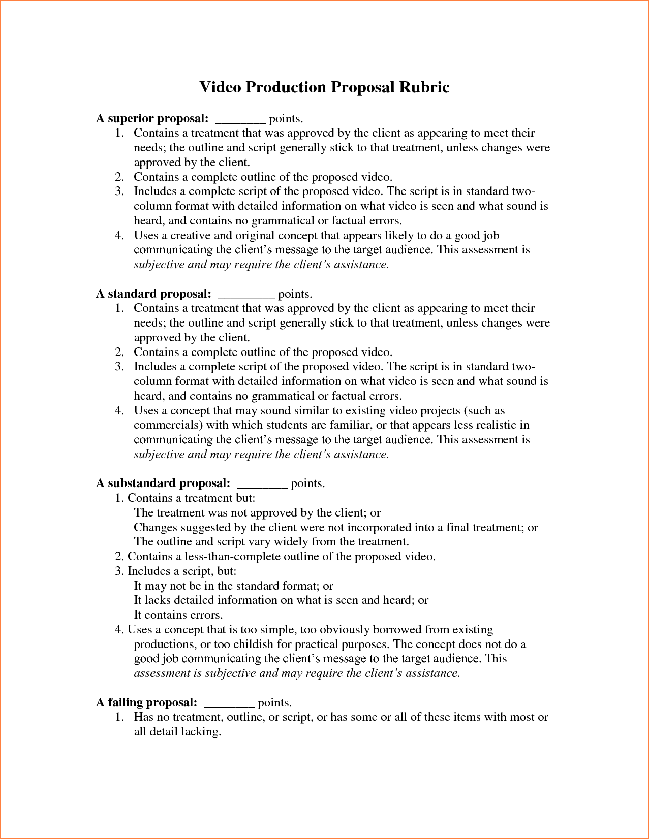 8+ video proposal template | Procedure Template Sample 8+ video proposal template | Procedure Template Sample