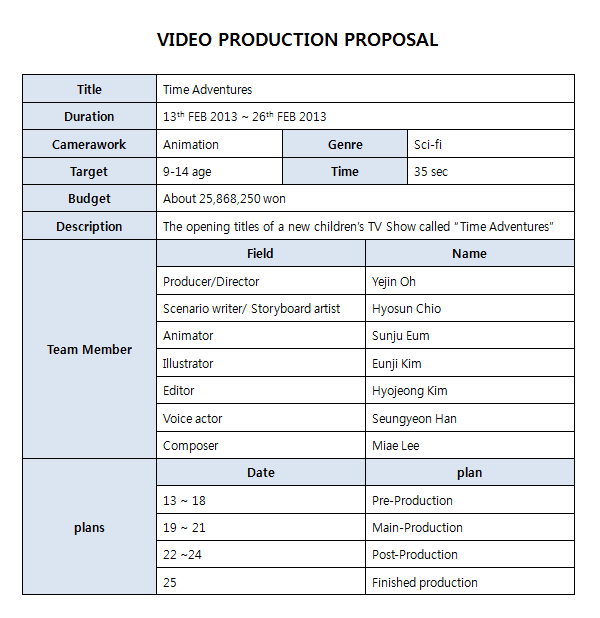 video production proposal template video production proposal video production proposal template video production proposal