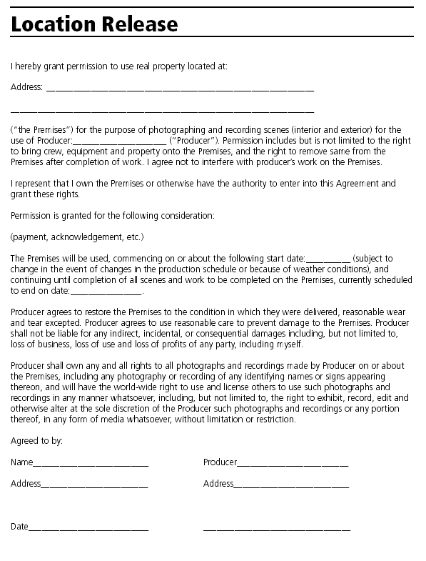 appearance release form template chapter location release form appearance release form template chapter location release form