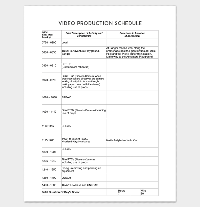 Production Schedule Template 8+ For PDF, Word Doc & Excel Production Schedule Template 8+ For PDF, Word Doc & Excel