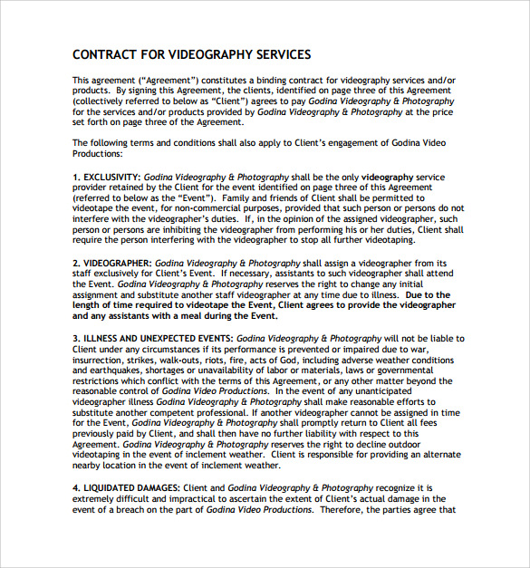videography contract templates April.onthemarch.co videography contract templates April.onthemarch.co