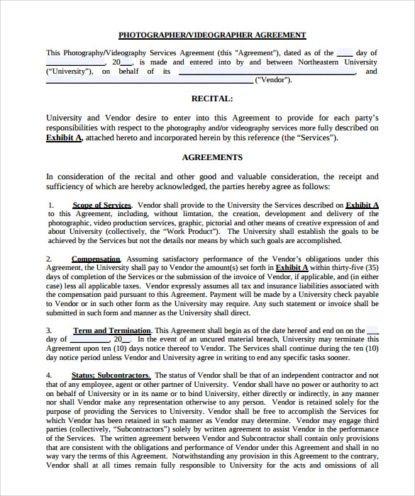 Sample videography contract template | photography | Pinterest Sample videography contract template | photography | Pinterest