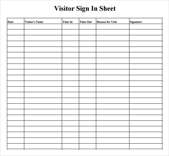 Blank Visitor Sign In Sheet Gallery Of Art Visitor Log Template Blank Visitor Sign In Sheet Gallery Of Art Visitor Log Template