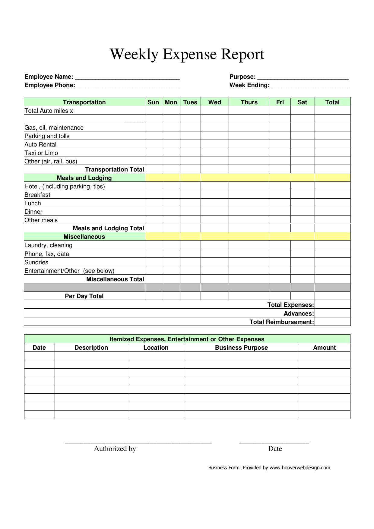 Download Weekly Expense Report Form | PDF | FreeDownloads.net Download Weekly Expense Report Form | PDF | FreeDownloads.net