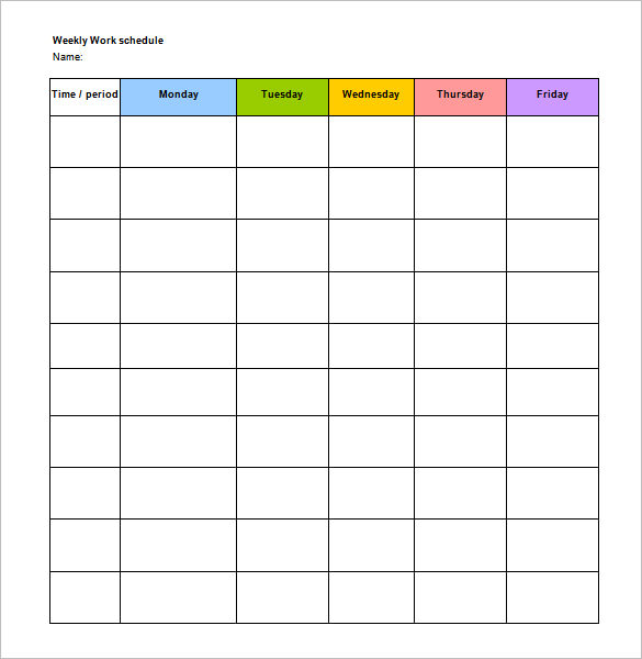 Free Weekly Schedule Templates for PDF 18 templates Free Weekly Schedule Templates for PDF 18 templates