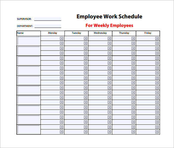 Weekly Work Schedule Template 14+ Free Word, Excel, PDF, Format Weekly Work Schedule Template 14+ Free Word, Excel, PDF, Format