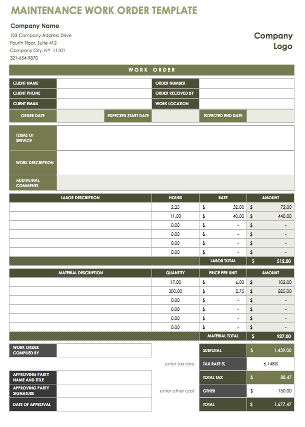 15 Free Work Order Templates | Smartsheet 15 Free Work Order Templates | Smartsheet