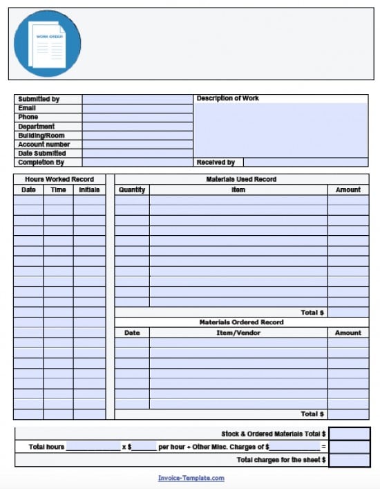 Free Work Order Invoice Template | Excel | PDF | Word (.doc) Free Work Order Invoice Template | Excel | PDF | Word (.doc)