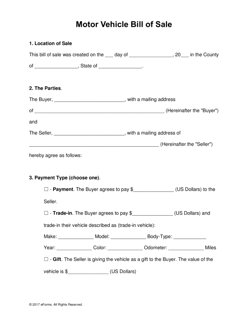 Free Bill of Sale Forms Word | PDF | eForms – Free Fillable Forms Free Bill of Sale Forms Word | PDF | eForms – Free Fillable Forms