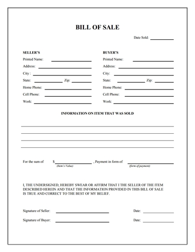General Bill of Sale Form: Free Download, Create, Edit, Fill General Bill of Sale Form: Free Download, Create, Edit, Fill