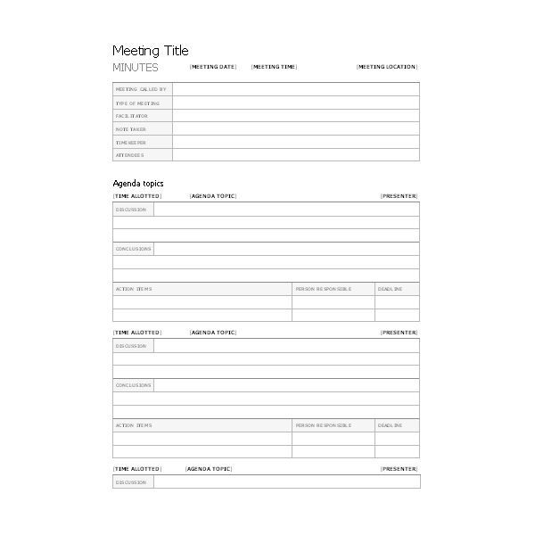 Free Templates for Business Meeting Minutes free corporate Free Templates for Business Meeting Minutes free corporate