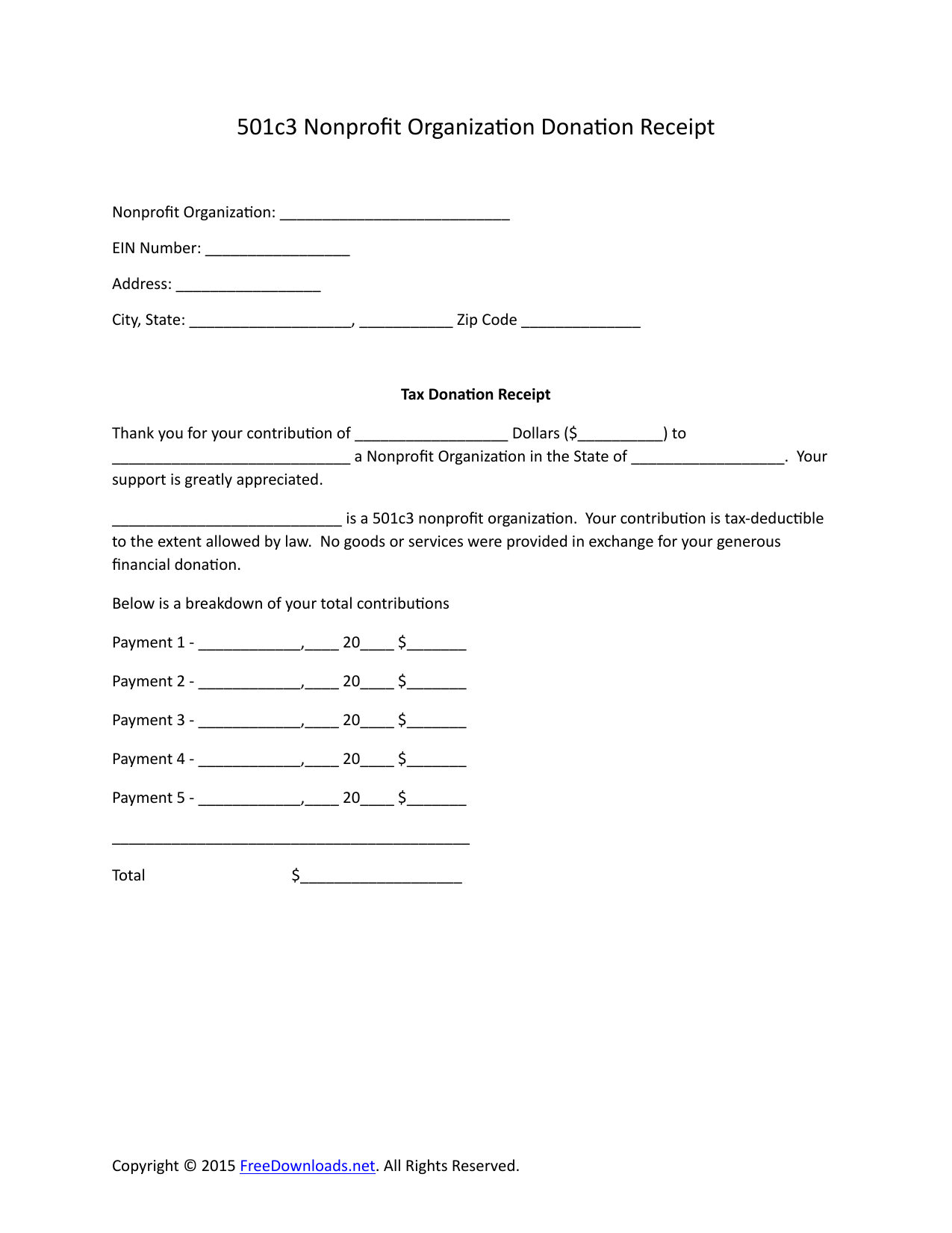 40 Donation Receipt Templates & Letters [Goodwill, Non Profit]