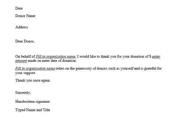 Free Donation Thank You Letter Template Free Donation Thank You Letter Template