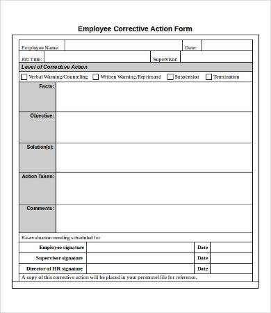 Employee Corrective Action Printable Form Fill Online, Printable Employee Corrective Action Printable Form Fill Online, Printable