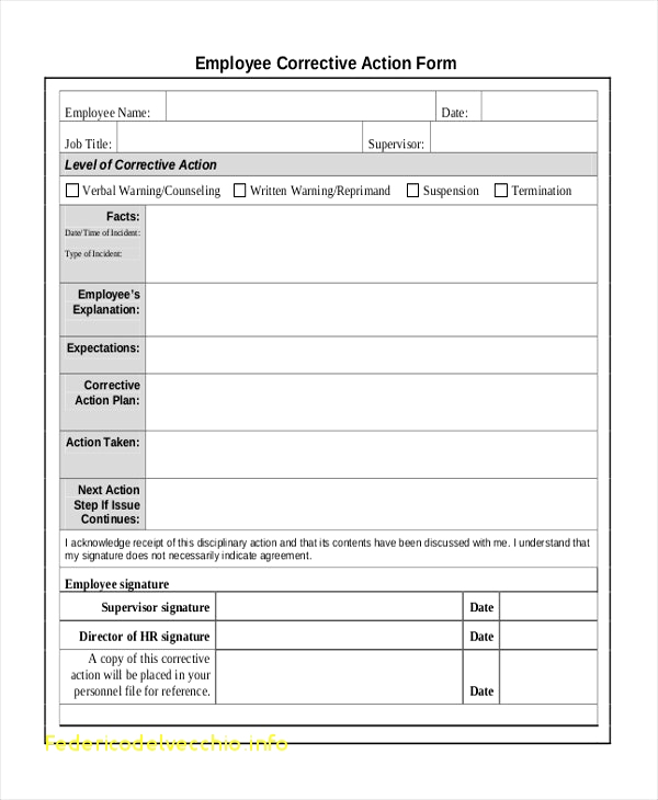 Employee Corrective Action Form 2 Free Templates in PDF, Word Employee Corrective Action Form 2 Free Templates in PDF, Word