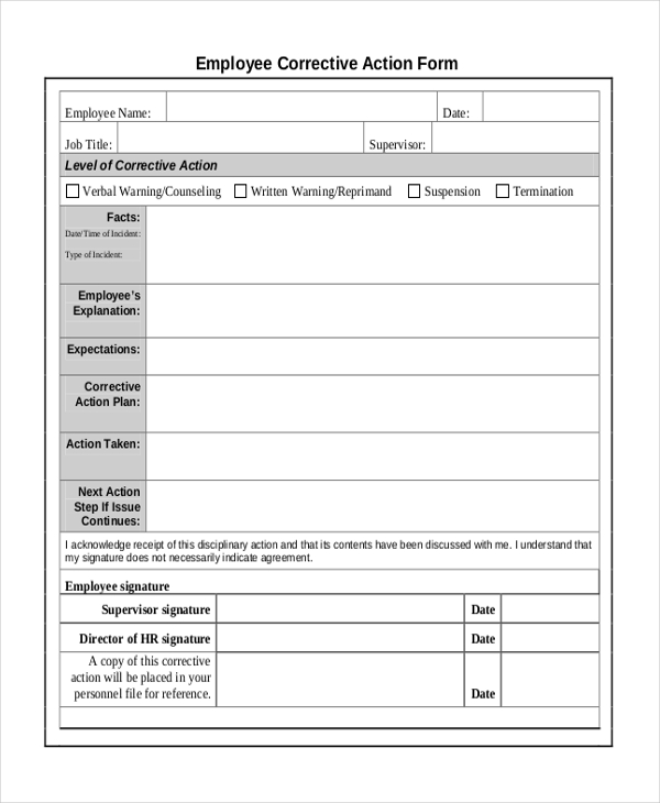 employee corrective action form Kleo.beachfix.co employee corrective action form Kleo.beachfix.co