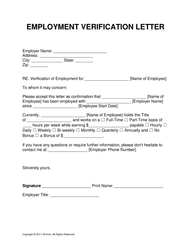 Free Employment (Income) Verification Letter Template PDF | Word Free Employment (Income) Verification Letter Template PDF | Word