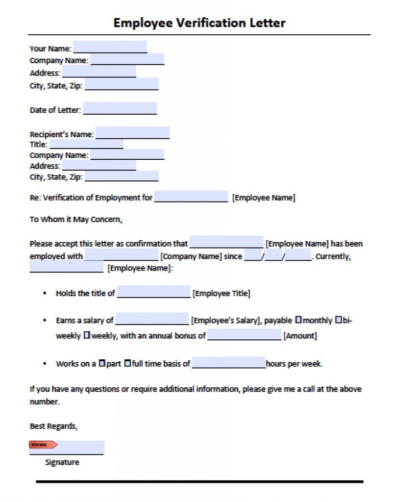 Download Employment Verification Letter Template with Sample Download Employment Verification Letter Template with Sample