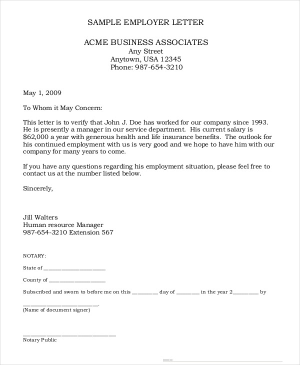 Employment Verification Letter 8 Free Pdf Documents Download With Employment Verification Letter 8 Free Pdf Documents Download With