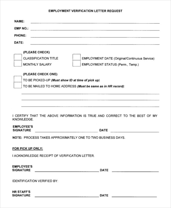 Employment Verification Letter 8+ Free PDF Documents Download Employment Verification Letter 8+ Free PDF Documents Download